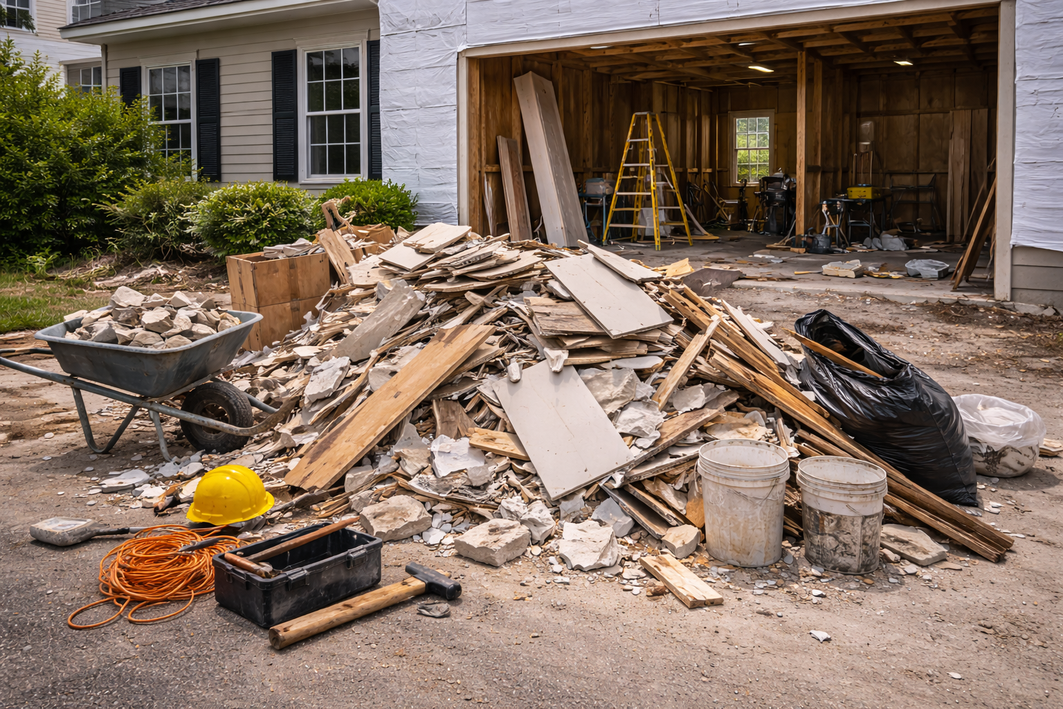Construction debris removal in Orange County